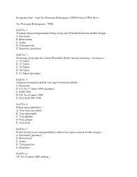 Silahkan gabung diskusi/tanya jawab info tentang cpns/pppk. Doc Soal2 Cpns 2017 Jawabannyal 1 Maulana Hasanudin Academia Edu