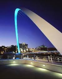 Gateshead millennium bridge open / tilted so that boats up to 25 meters tall can pass under, it takes about 4.5 minutes to open the bridge. Gateshead Millennium Bridge Facts Gateshead Council