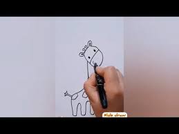 رسم اطفال سهل وبسيط رسم زرافة كرتون kids draw step by step youtube art drawings simple drawing for kids cartoon drawings