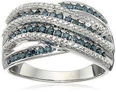 Sterling Silver Ocean Diamond Ring 1 2cttw I2 I3 Clarity Size 7 Sterling Silver Diamond Rings Mens Sterling Silver Necklace Diamond Ring