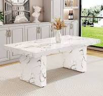 Amazon.com: Mesa de comedor grande moderna, mesa de centro ...