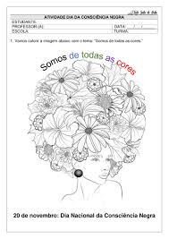 desenho para colorir consciência negra