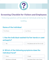 Consent is for one year only and consent will be required again next year. Screening Checklist For Visitors And Employees Form Template Jotform