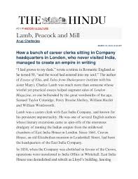 PDF) Lamb, Peacock and Mill