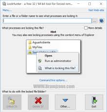 قم بتجريب آخر إصدار من unlocker لـ windows Ø¨Ø±Ù†Ø§Ù…Ø¬ Ù…Ø³Ø­ Ø§Ù„Ù…Ù„ÙØ§Øª Ø§Ù„Ù…Ø³ØªØ¹ØµÙŠØ© Ø§Ù„ØªÙŠ Ù„Ø§ ØªØ³ØªØ·ÙŠØ¹ Ù…Ø³Ø­Ù‡Ø§ Lockhunter