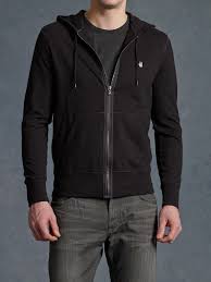 John Varvatos Peace Sign Zip Hoodie Black Johnvarvatos