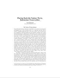 Playing Back the Nation: Waria, Indonesian Transvestites – topic of  research paper in Languages and literature. Download scholarly article PDF  and read for free on CyberLeninka open science hub.