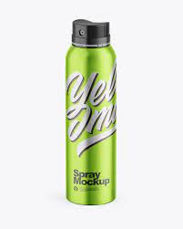 Download Glossy Metallic Aerosol Spray Bottle Mockup In Bottle Mockups On Yellow Images Object Mockups