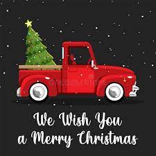 Old Red Truck With Pine Tree Stock Illustration Illustration Of Road Retro 164679324
