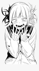 Uomo con maschera e covid 19 sintomi di virus disegno vettoriale vettore premium : Yandere Anime Manga Menga Pysho Himiko Toga Black And White Hd Png Download Kindpng