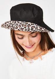 Sinful Make Me Purr Leopard Bucket Hat Leopard Bucket Hat Hats Bucket Hat Black