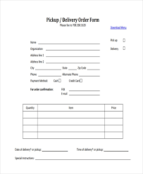 Food order delivery form sample example template ilbacio.biz | this gives details about food delivery orders in a pdf form. Free 9 Delivery Order Forms In Pdf Ms Word