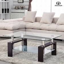 Shop for more shop for coffee tables available online at walmart.ca. Rectangular Glass Coffee Table Shelf Chrome Walnut Wood Living Room Furniture Walmart Com Walmart Com