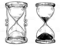 Set Of 2 Vintage Sand Hourglasses Vector Drawing Hourglass Drawing Clock Drawings Sand Clock