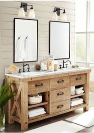 Beautiful Rustic Farmhouse Wood Bathroom Vanity Love The Shiplap And Mirrors Too Rustic Master Bathroom Bathroom Remodel Master Rustic Bathroom Vanities