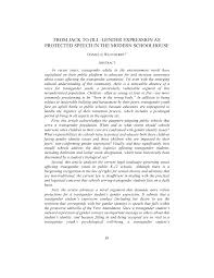FROM JACK TO JILL: GENDER EXPRESSION AS PROTECTED SPEECH IN THE MODERN  SCHOOLHOUSE