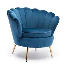 Kinwell Casual Blue Velvet Accent Chair Lowes Com Blue Velvet Accent Chair Barrel Chair Velvet Accent Chair