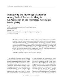 Invest in malaysian technology development corporation funds. Pdf Investigating The Technology Acceptance Among Student Teachers In Malaysia An Application Of The Technology Acceptance Model Tam