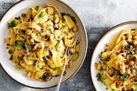 Caramelized Brussels Sprouts Pasta With Toasted Chickpeas Recipe Recipe Toasted Chickpeas Brussel Sprouts Nyt Cooking