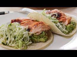 Stir the cabbage slaw well and top each piece of fish with about 1/4 cup slaw and 2 tbs. Youtube Salmon Tacos Food Network Barefoot Contessa Salmon Tacos Food Network Recipes Roasted Salmon