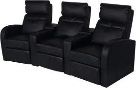 Bekijk meer ideeën over thuisbioscoop, stoelen, mancave. Bol Com 3 Zits Fauteuil Met Armsteun En Bekerhouder Zwart Driezits Bioscoop Stoelen