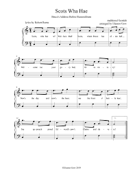 O flower of scotland when will we see your like again that fought and died for your wee bit hill and glen and stood against him proud edward's army and sent them homewards tae think again. Scots Wha Hae Eleanor Gow Scottish And Other Songs Easy Arrangements Free Sheet Music