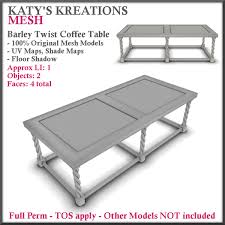 .table, barley twist base, price: Second Life Marketplace Full Perm Mesh Barley Twist Coffee Table Antique Table With Barley Twist Legs