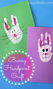 Go to the crafting table and then go all the creativity to make the cards on your own. Bunny Rabbit Handprint Craft For Kids Easter Idea Crafty Morning