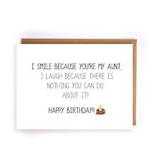 Read through the examples on this page, then select the birthday wish that fits your aunt or uncle the best. Funny Happy Birthday Card For Aunt Blank Greeting Cards Cute Handmade Greeting Cards C Birthday Card For Aunt Funny Birthday Cards Happy Birthday Card Funny