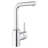 Consisting of a series of cylinders, an arched or medium height spout rises elegantly from the sink. 1