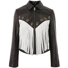 Topshop Fringed Leather Biker Jacket 315 Liked On Polyvore Featuring Outerwear Jackets White J Fringe Leather Jacket Clothes Design White Leather Jacket