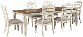 Brink 7 piece pedestal dining set, cappuccino wood (table & 6 gray parsons chairs) average rating: The Realyn 7 Pc Dining Room Set Rectangular Table With Leaf And 6 Ladderback Side Chairs Available At Barnett And Swann In Athens Al