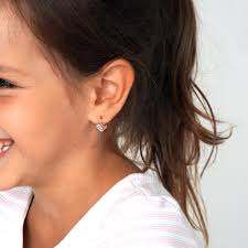 Kinder Ohrringe Herzen mit Zirkonen in Roségold