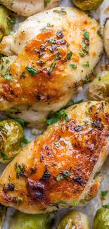 Winner Winner Easy Chicken Dinner Baked Chicken Thighs With Garlic Lemon And Dijon Marinade With Baked Chicken Thighs Chicken Dinner Brussels Sprouts Recipe