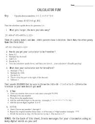 Calculator Fun Fun Calculator Fun Worksheets Lesson Planet