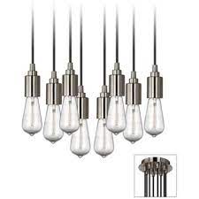 Europa 1910 Edison Bulb Brushed Nickel Multi Light Pendant 2r026 80507 Lamps Plus Multi Light Pendant Pendant Lighting Lamps Plus