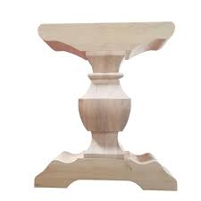 Trestle Table Pedestal Base Single Unfinished Hardwood Etsy In 2020 Trestle Table Hardwood Design Trestles