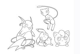 Download or print cute raichu coloring page for free plus other related raichu coloring page. Mew And Jigglypuff And Pichu And Raichu Coloring Page Download Print Online Coloring Pages For Free Color Nimbus