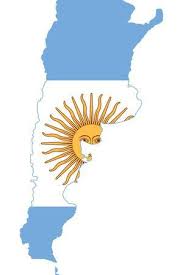 Its colors represent the sky and clouds, and it includes the figure of the sun at the centre. Argentina Flag On Map Art Print Speedfighter Art Com