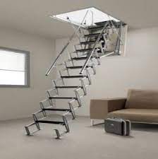 China Electric Remote Aluminum Telescopic Loft Ladder With Handrail China Loft Ladder Loft Stairs