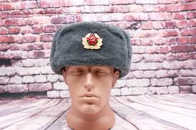 Original Rare Soviet Army Soldier Winter Faux Fur Hat Ushanka Hat Size 60