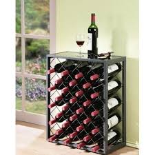 Metal Wine Rack Bottle Holder Bar Glass Storage Grey Floor Standing Shelf Table Vinnyj Shkaf Mebel