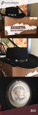 Resistol Australian Outback Collection Felt Hat Felt Hat Black Felt Leather Band