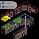 خربشات مهندس مجموعة بلوكات مطبخ 2d 3d اوتوكاد Dwg Fair Grounds Grounds Basketball Court