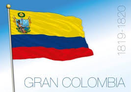 La bandera nacional de la república de colombia consiste en un rectángulo dividido en tres franjas coloreadas con los colores primarios, ocupando la superior la mitad de éste. Bandera Historica De La Gran Colombia O Gran Colombia 1819 1820 Ilustracion De Vectores Ilustracion De Stock La Gran Colombia Ilustracion Vectorial Colombia