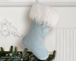 20 red velvet christmas stocking monogram m white plush fur trim merry brite. This Plush Velvet Christmas Stocking Sets An Elegant Tone In A Soft Sophisticated Color Palet Blue Christmas Stocking White Christmas Stockings Blue Christmas