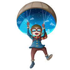 Sticker Enfant Parachutiste Parachute Design De Personnages Stickers Muraux