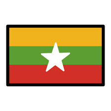 Set the pointer to the map with the flag of the countries of asian and their names. Flagge Myanmar Emoji