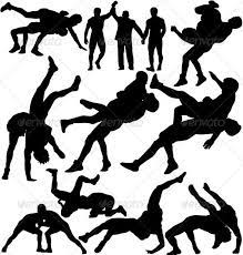Wrestlers Fighting And Referee Vector Silhouettes Wrestling Posters Wrestling Coach Wrestling Quotes