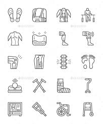 Set Of Medical Rehabilitation And Orthopedic Line Icons Pack Of 64x64 Pixel Icons Medical Icon Orthopedics Medical